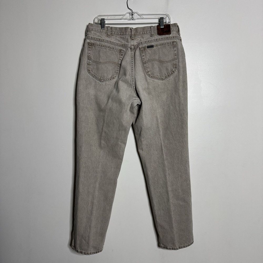 Vtg Lee Riveted USA Jeans Mens‎ Brown Relax Fit Denim 34 X 30 (38 X 32)